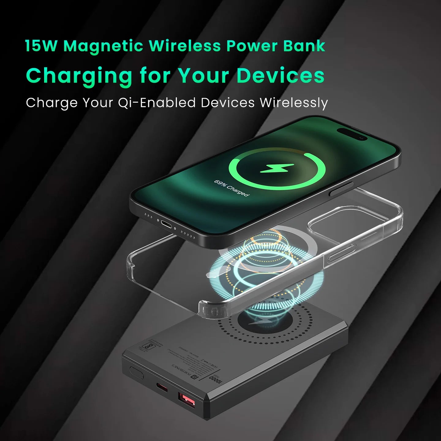 Portronics Luxcell MagClick 10K (Wireless Powerbank)