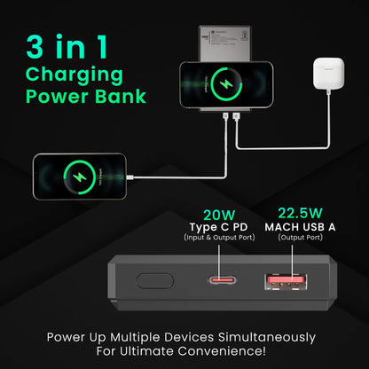 Portronics Luxcell MagClick 10K (Wireless Powerbank)