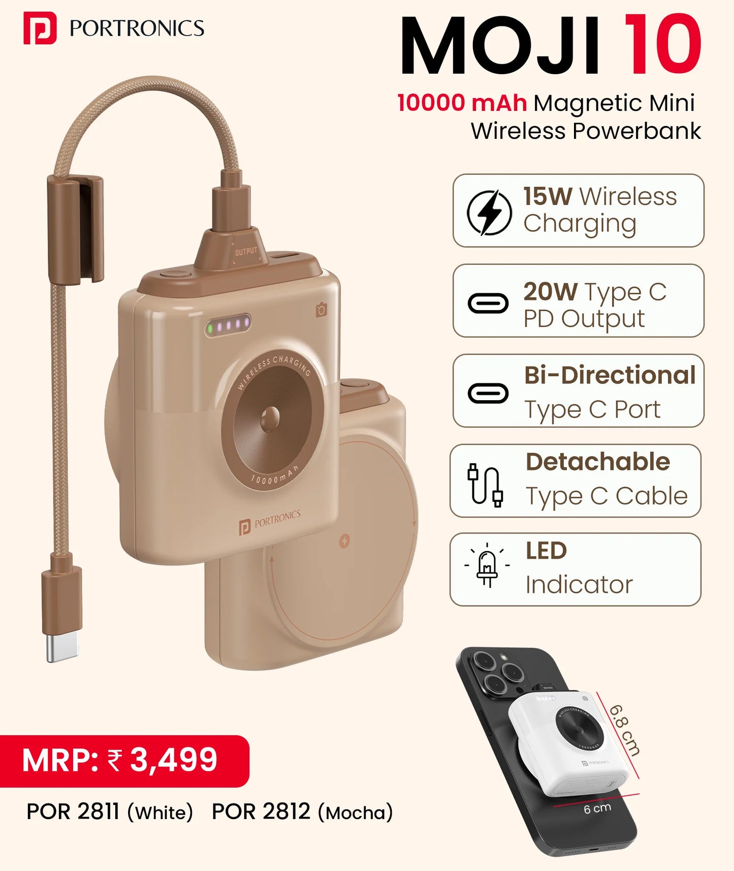 Portronics Moji 10 (MagSafe Powerbank)